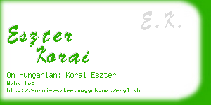 eszter korai business card